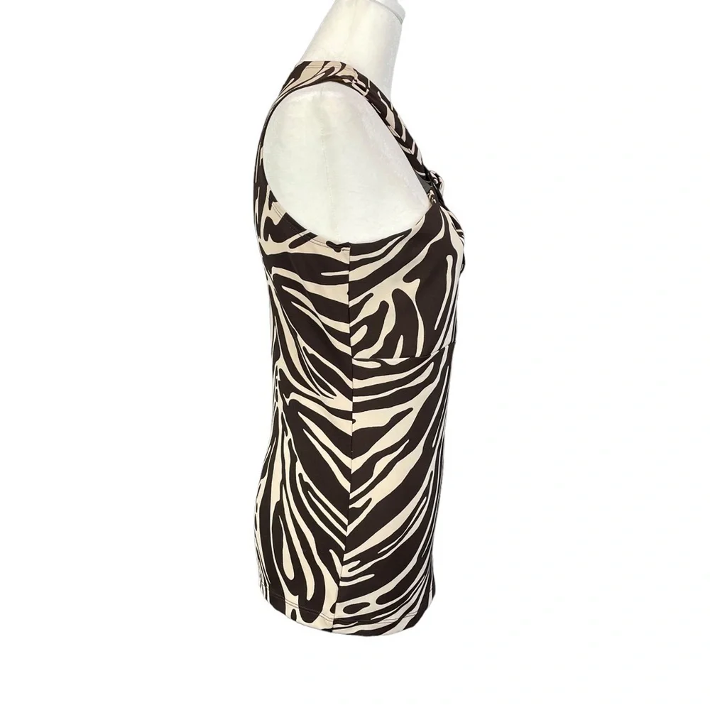 NWT Michael Kors Tan Brown Zebra Halter Top Size Small